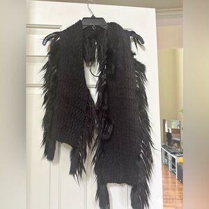 Anne Klein Black Acrylic Scarf